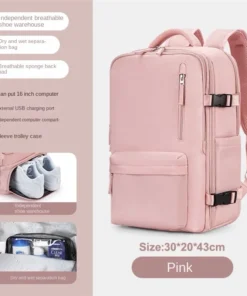 🔥35L Travel Bagpack waterproof cabin size backpack with shoe compartment 16 inch Laptop available unise